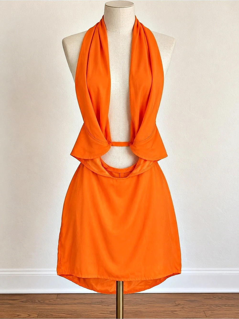 Prettylittlething Orange Mini Dress US 4 NWT